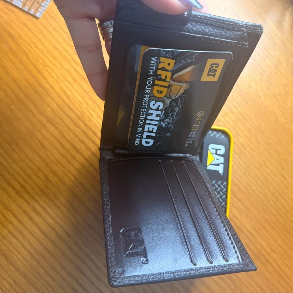 Caterpillar Black Leather Money Clip